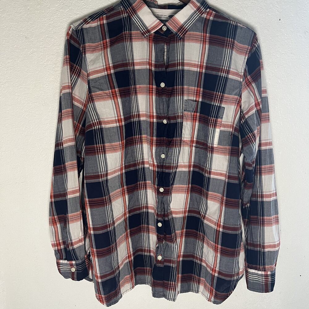 Old Navy Men's Vintage Plaid Shirt Regular Fit Size XL Fall Winter Classic Shirt